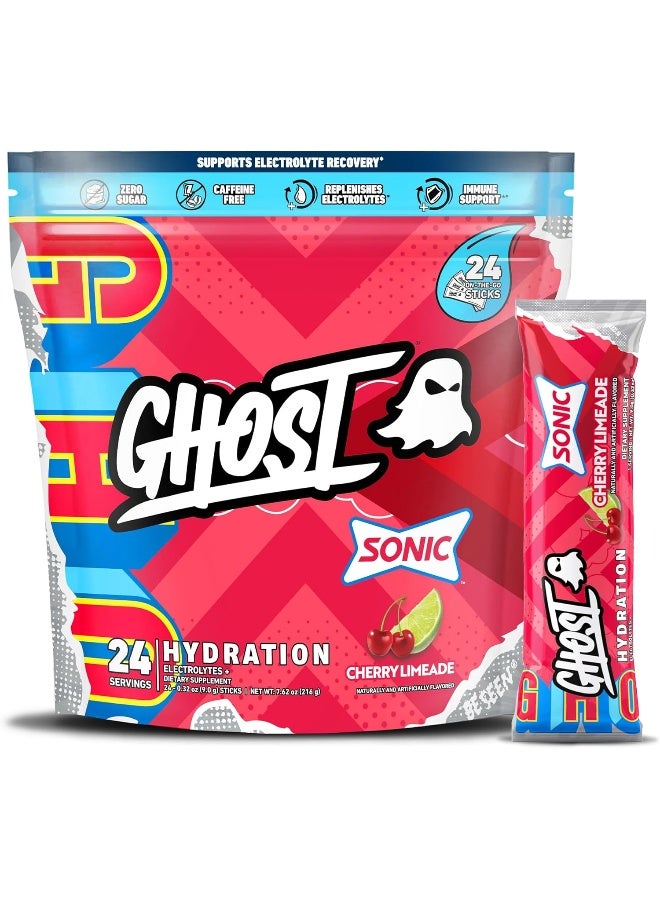 Ghost جاست هيدرايشن - نكهة الكرز والليمون (24 عصا) - Image 1